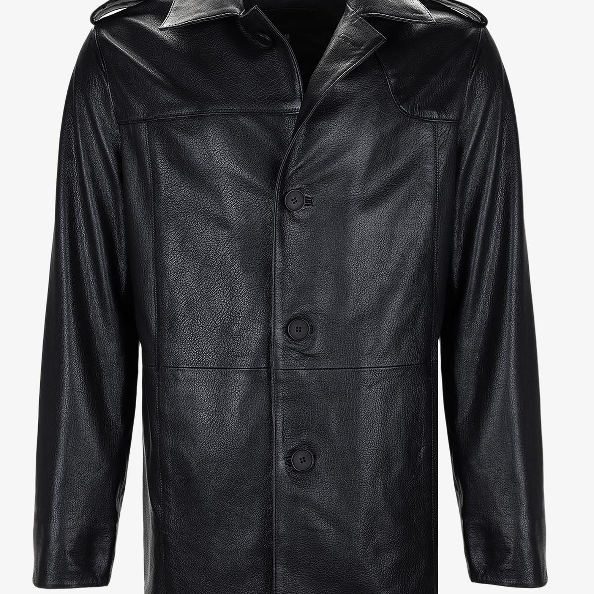 Valmenti Erkek Hakiki Deri Siyah Jumbo Mont