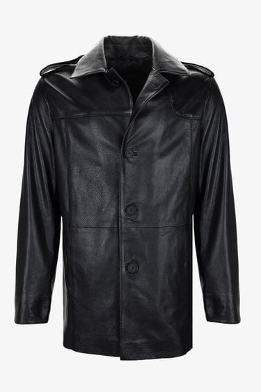  Valmenti Erkek Hakiki Deri Siyah Jumbo Mont