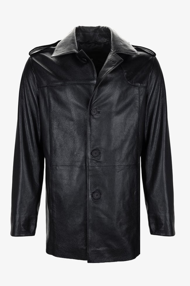  Valmenti Erkek Hakiki Deri Siyah Jumbo Mont