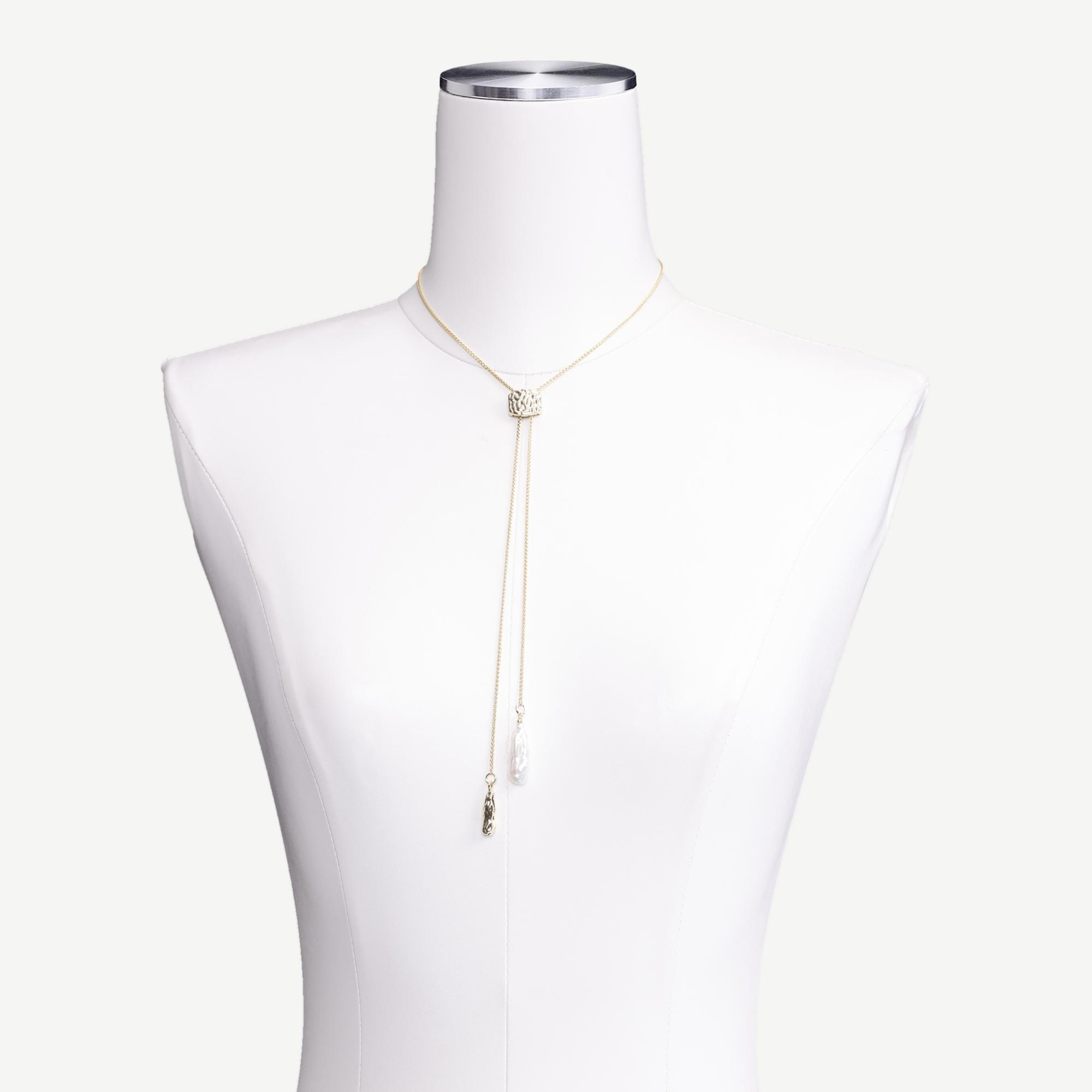 YARGICI İnci Detaylı Uzun Kolye