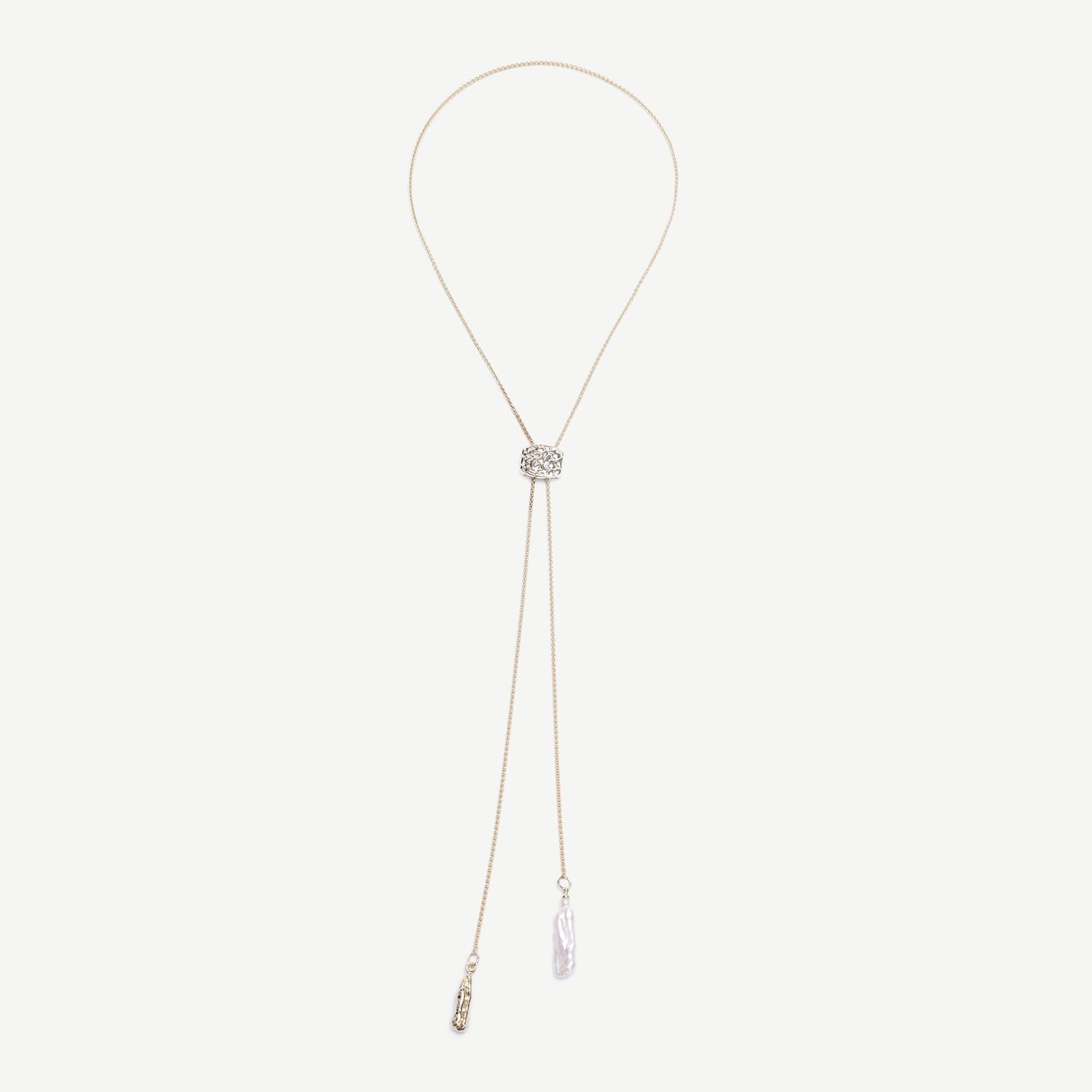 YARGICI İnci Detaylı Uzun Kolye