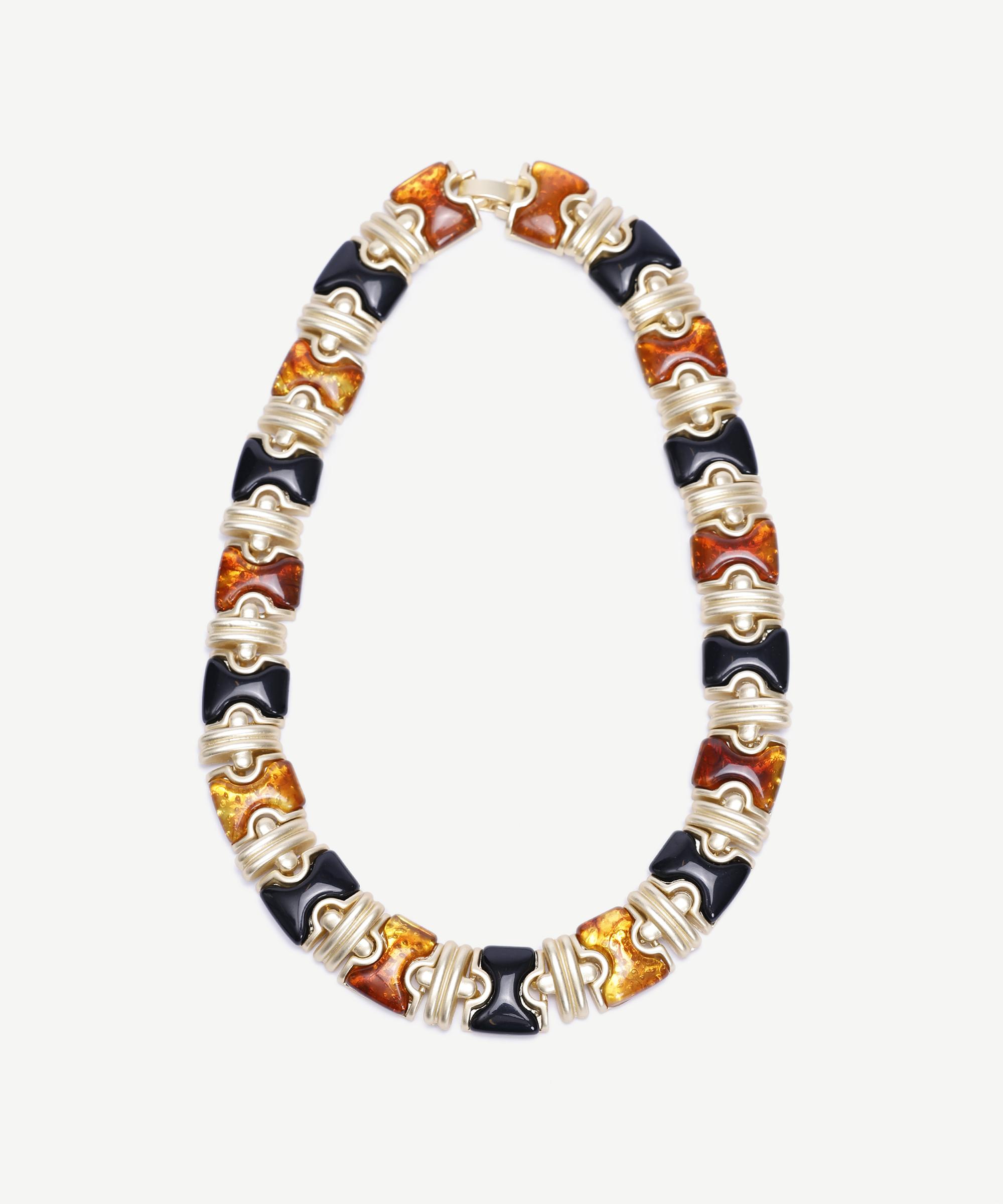  YARGICI Reçine Detaylı Gold Kolye