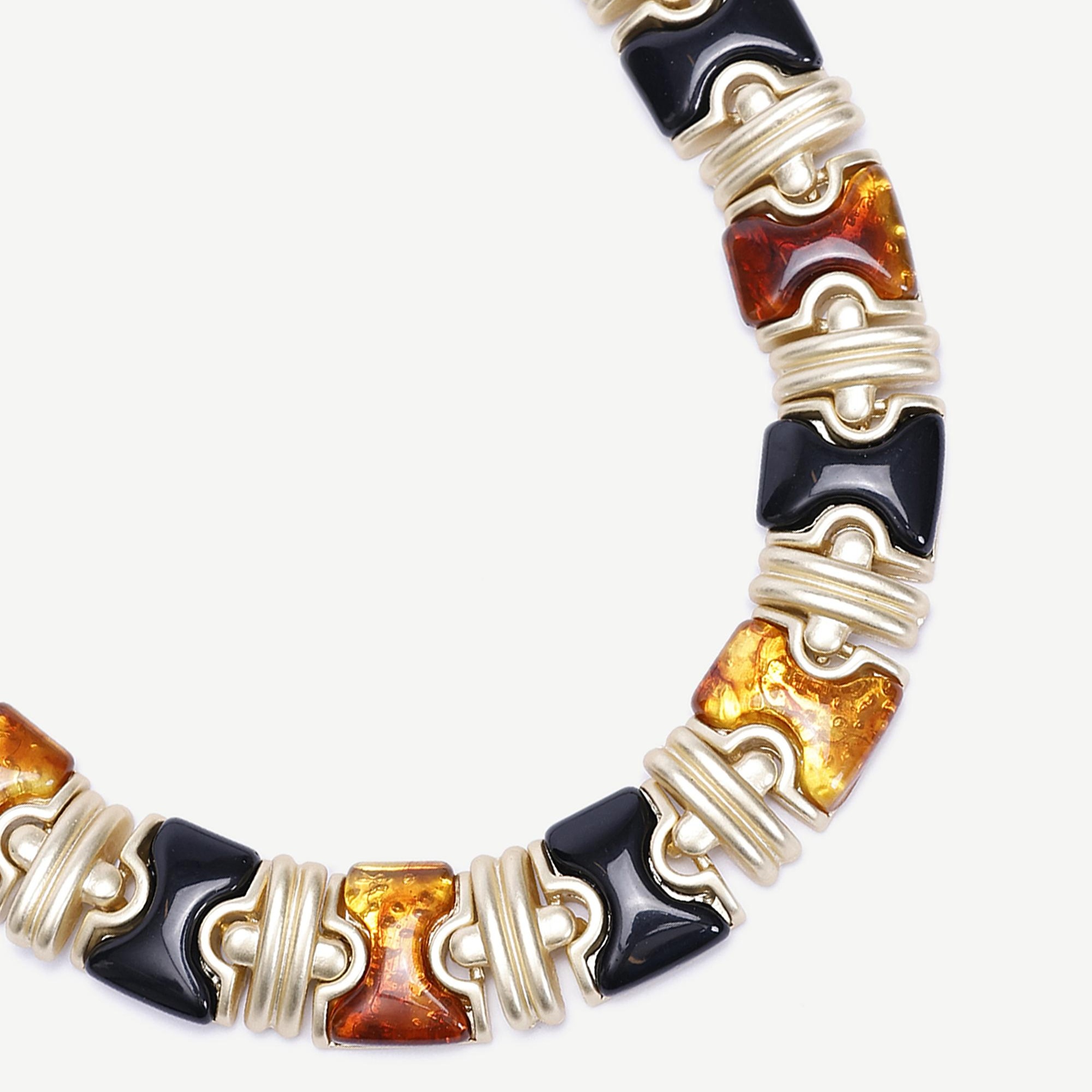 YARGICI Reçine Detaylı Gold Kolye