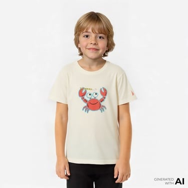  Nautica Erkek Çocuk Krem Regular Fit Baskılı T-Shirt