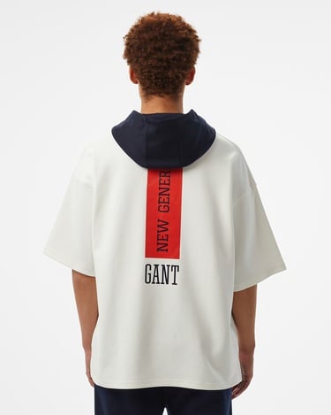  GANT Erkek Beyaz Kapüşonlu T-Shirt