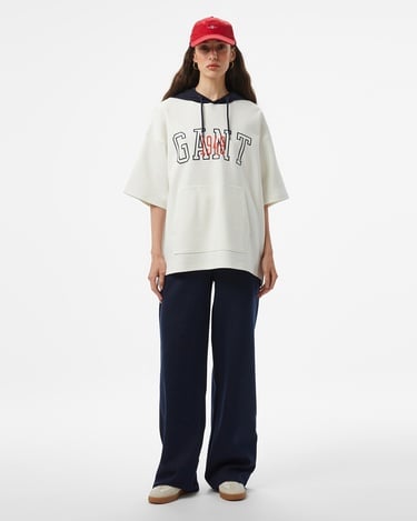  GANT Erkek Beyaz Kapüşonlu T-Shirt