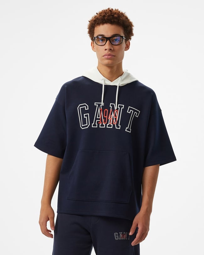  GANT Erkek Lacivert Kapüşonlu T-Shirt