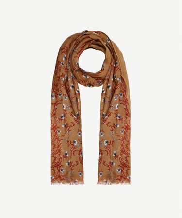  YARGICI Çiçek Desenli Yün Şal