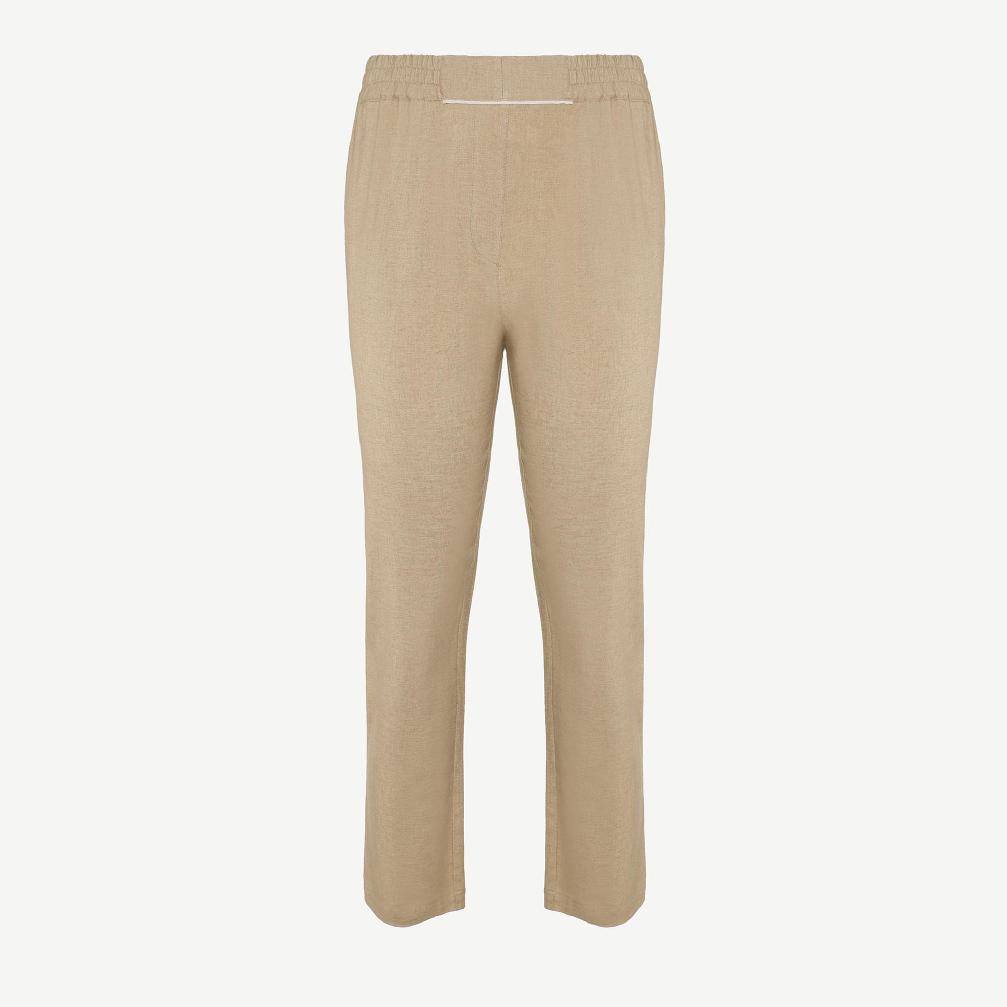 YARGICI Beli Lastikli Düz Kesim Pantolon