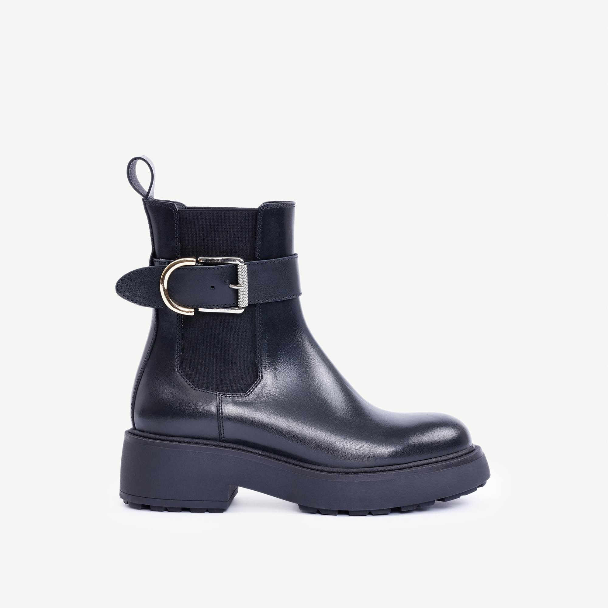 YARGICI Lastikli Ve Tokalı Deri Bot