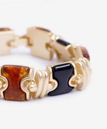  YARGICI Reçine Detaylı Gold Bileklik