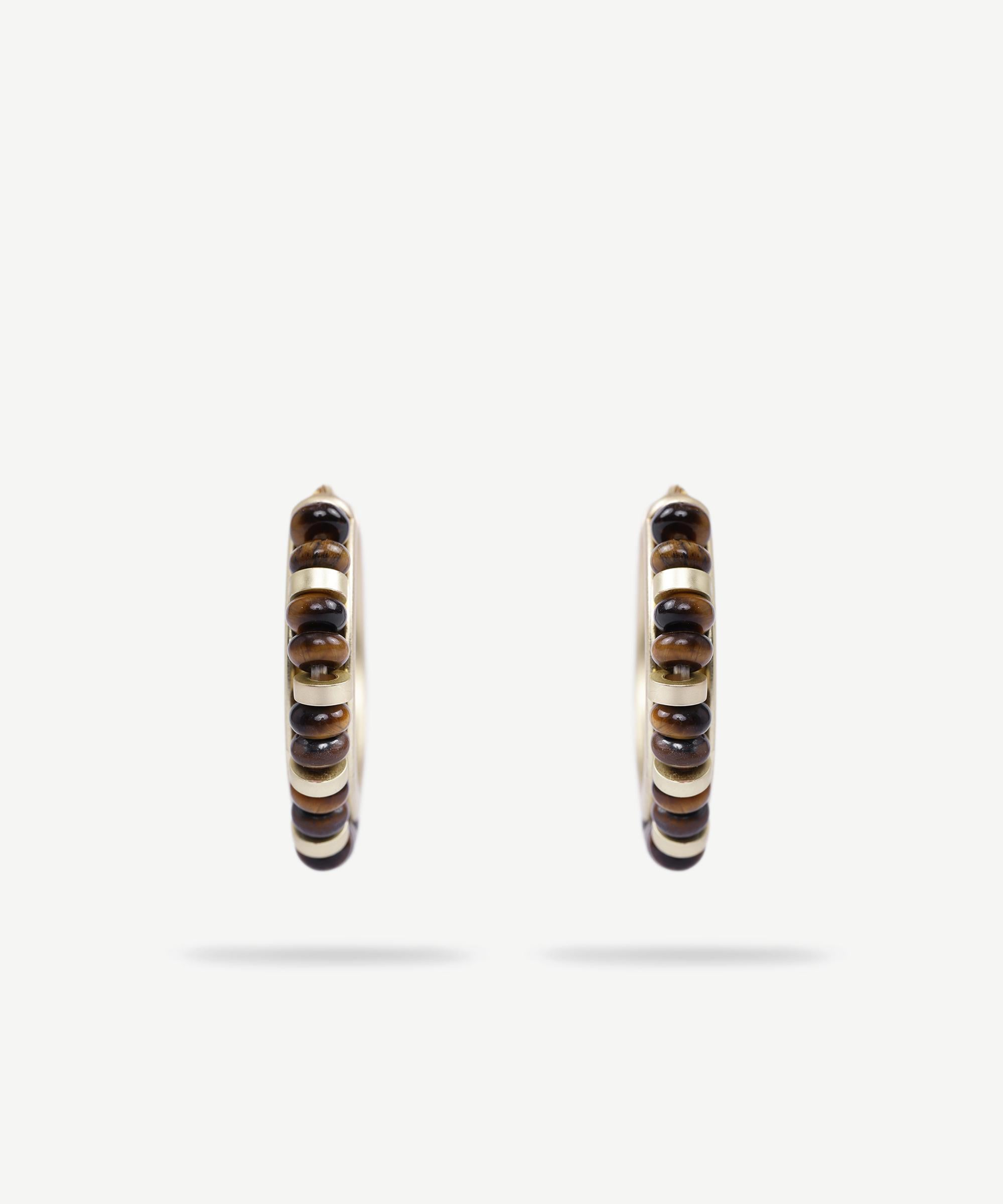  YARGICI Doğal Taş Detaylı Halka Küpe