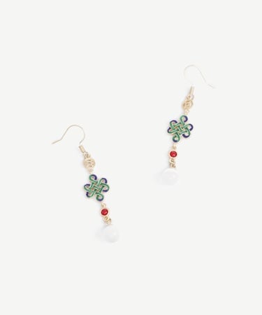  YARGICI Doğal Taş Detaylı Uzun Küpe