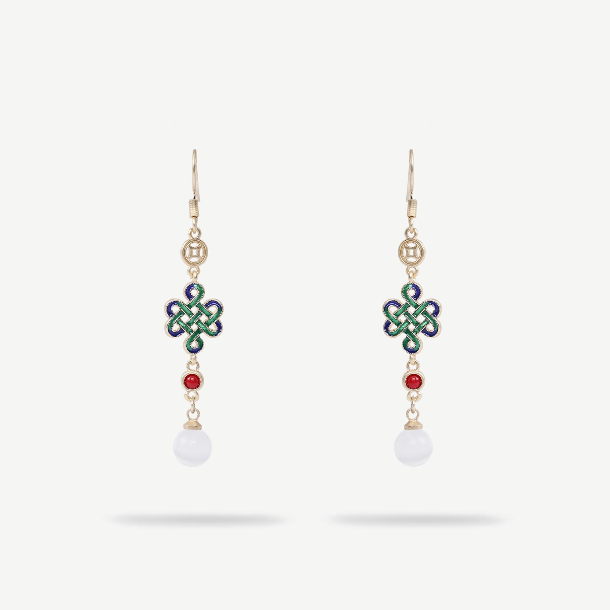 YARGICI Doğal Taş Detaylı Uzun Küpe