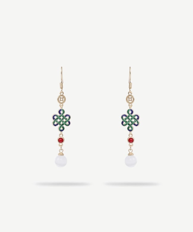  YARGICI Doğal Taş Detaylı Uzun Küpe