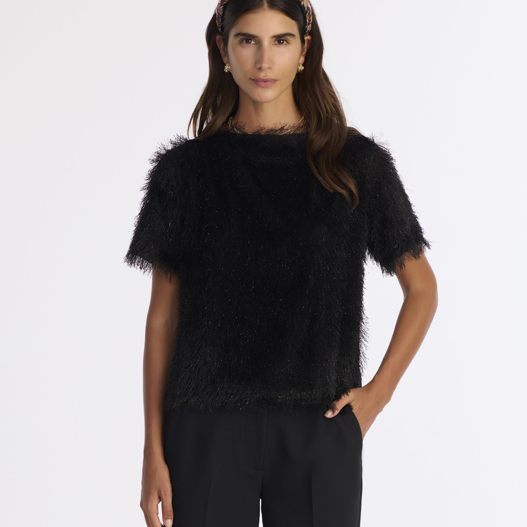 YARGICI Kayık Yaka Kısa Kollu Bluz