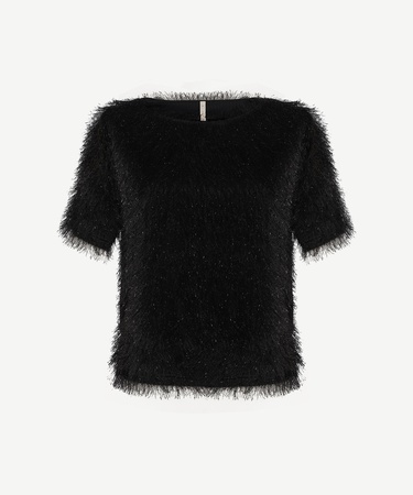  YARGICI Kayık Yaka Kısa Kollu Bluz