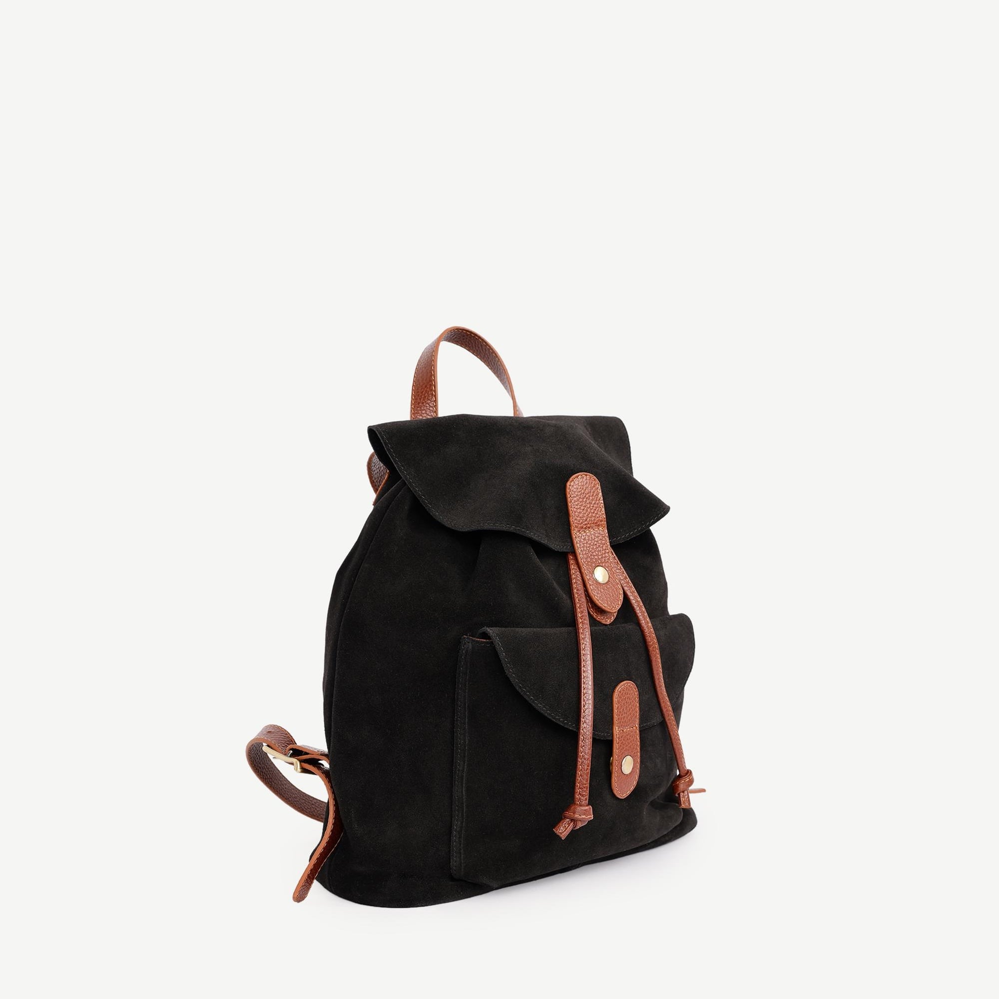 YARGICI Kapak Detaylı Süet Deri Sırt Çantası