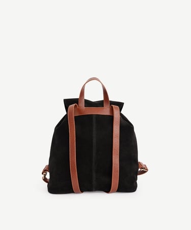  YARGICI Kapak Detaylı Süet Deri Sırt Çantası