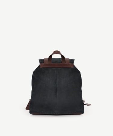  YARGICI Kapak Detaylı Süet Deri Sırt Çantası