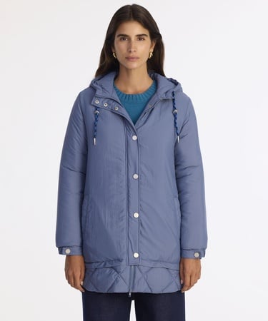  YARGICI Geniş Kapüşonlu Yaka Uzun Kol Pardösü