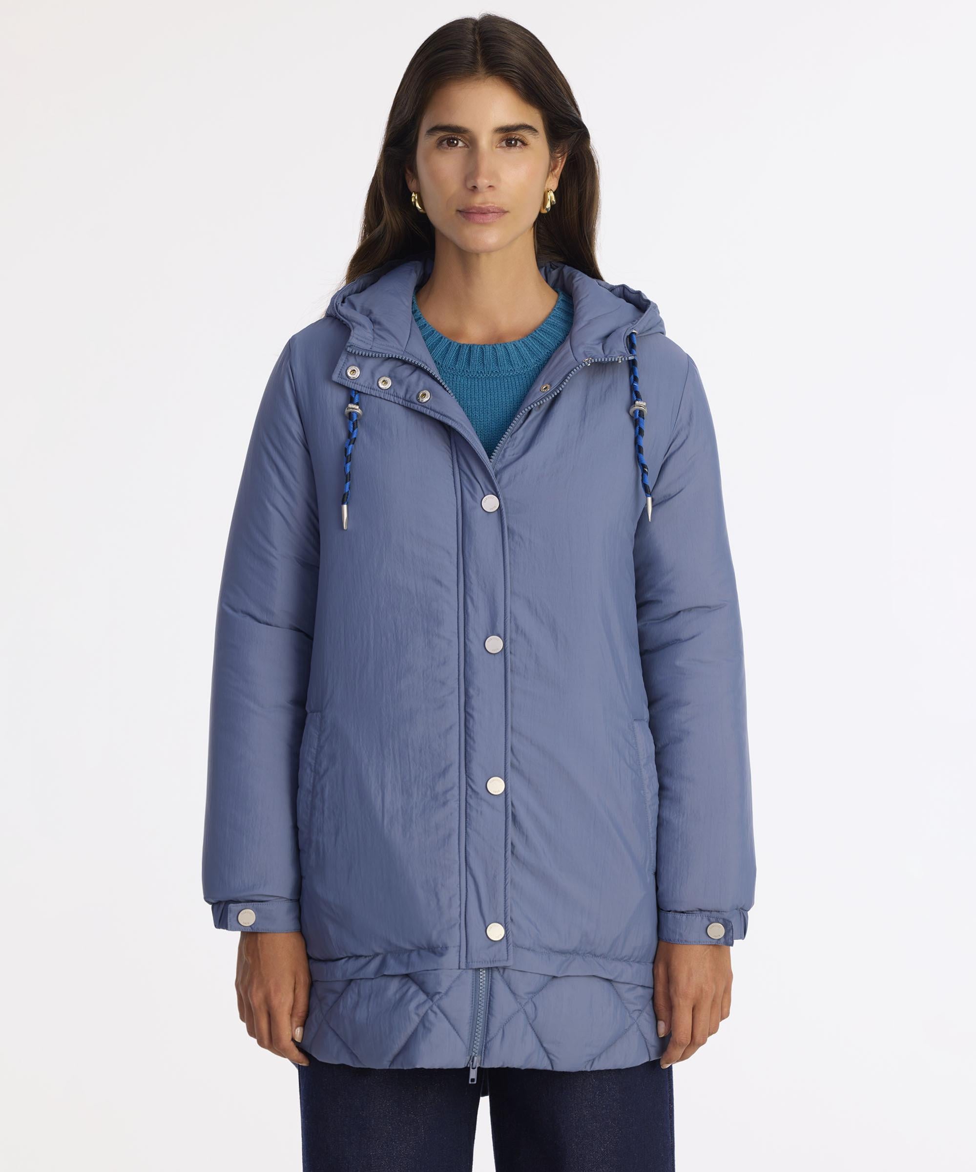  YARGICI Geniş Kapüşonlu Yaka Uzun Kol Pardösü