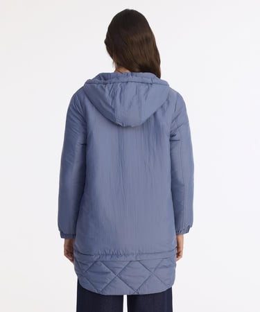  YARGICI Geniş Kapüşonlu Yaka Uzun Kol Pardösü