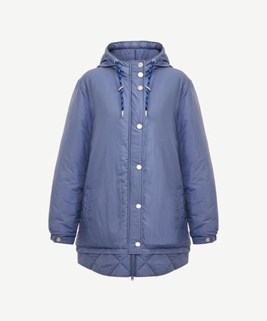  YARGICI Geniş Kapüşonlu Yaka Uzun Kol Pardösü