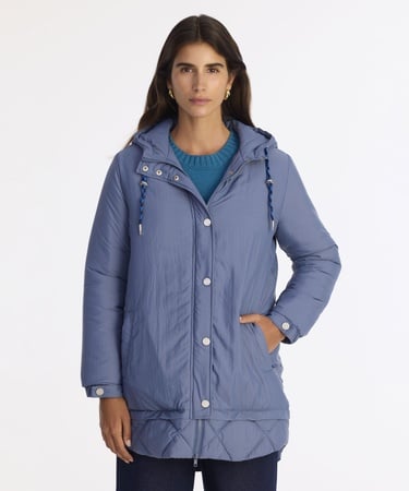  YARGICI Geniş Kapüşonlu Yaka Uzun Kol Pardösü