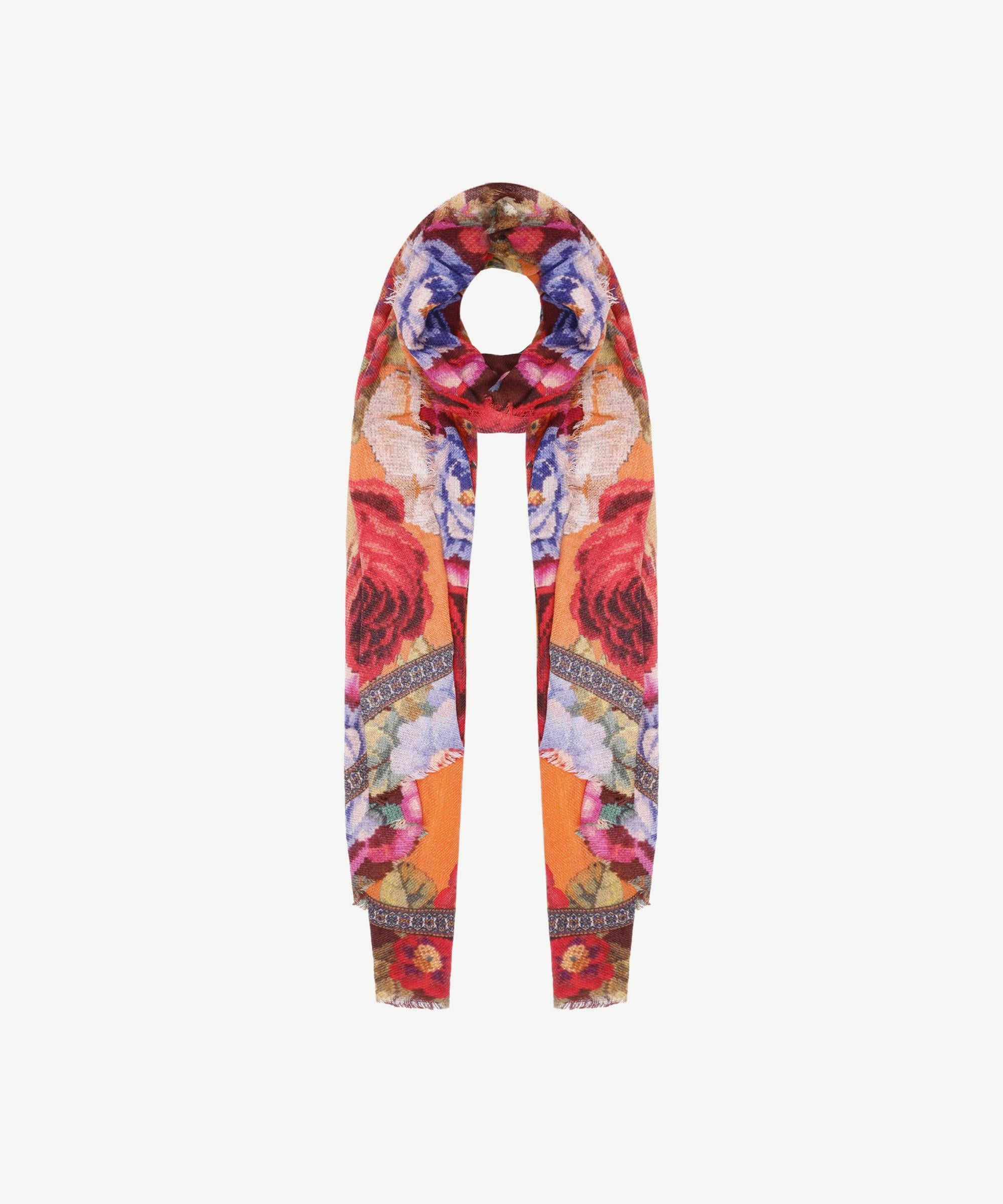  YARGICI Çiçek Desenli Yün Şal