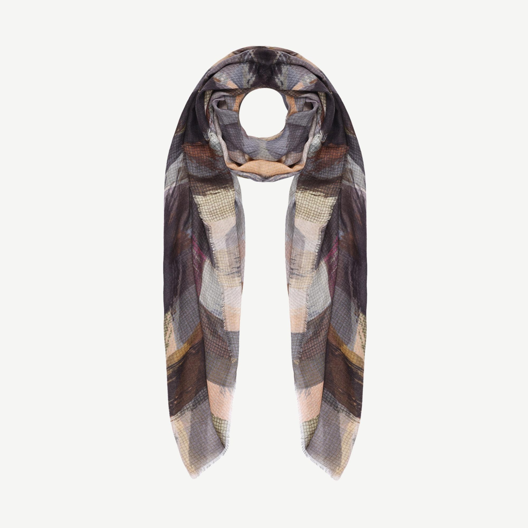 YARGICI Karışık Desenli Yün Şal