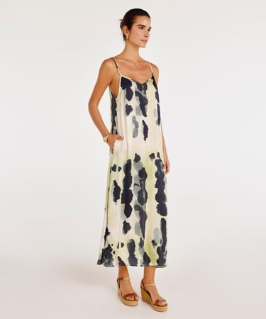  YARGICI Askılı Midi Boy Elbise