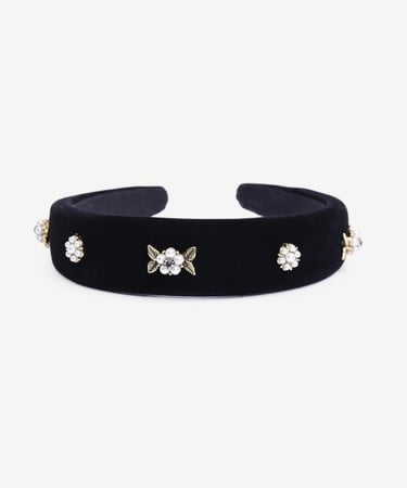  YARGICI Cam Taş Detaylı Kadife Taç