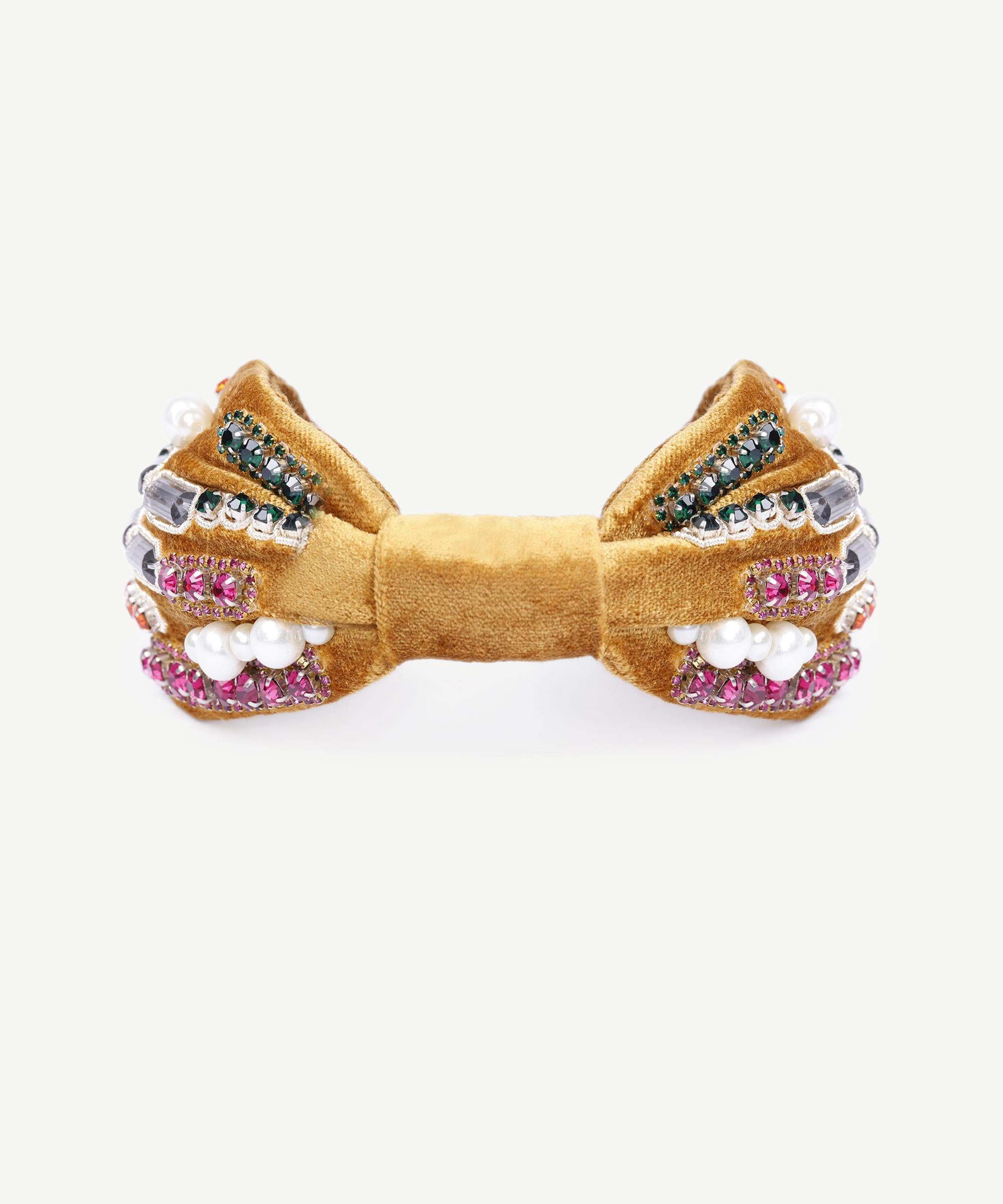  YARGICI Akrilik İnci Detaylı Kadife Taç