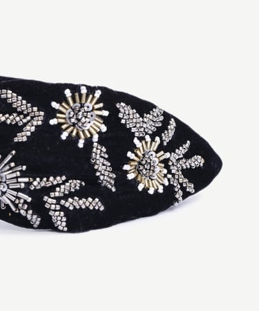  YARGICI Boncuk Detaylı Kadife Taç