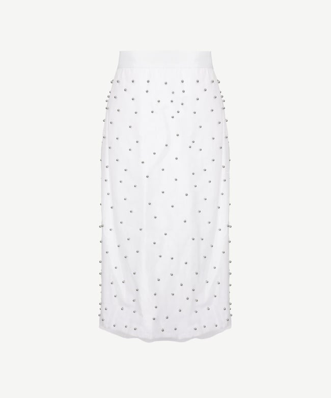  YARGICI TÜL DETAYLI MİDİ ETEK