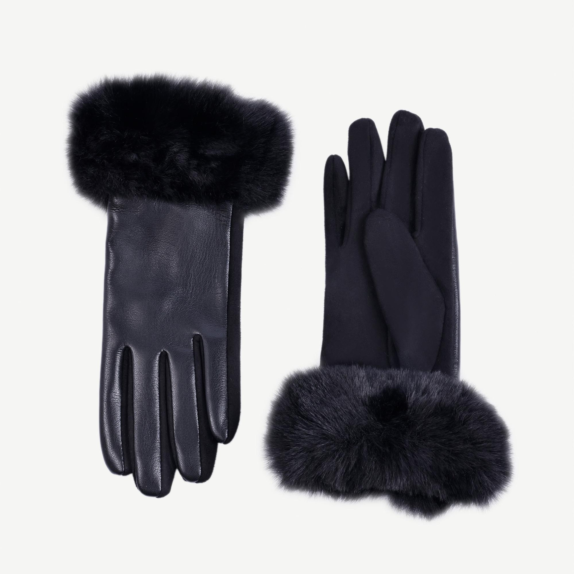 YARGICI Bileği Kürklü Pu Eldiven