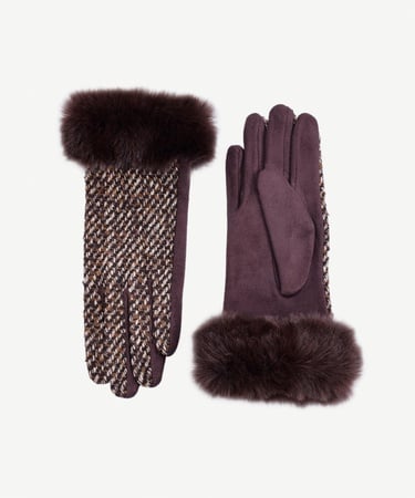  YARGICI Örgü Kumaşlı Bileği Kürklü Eldiven