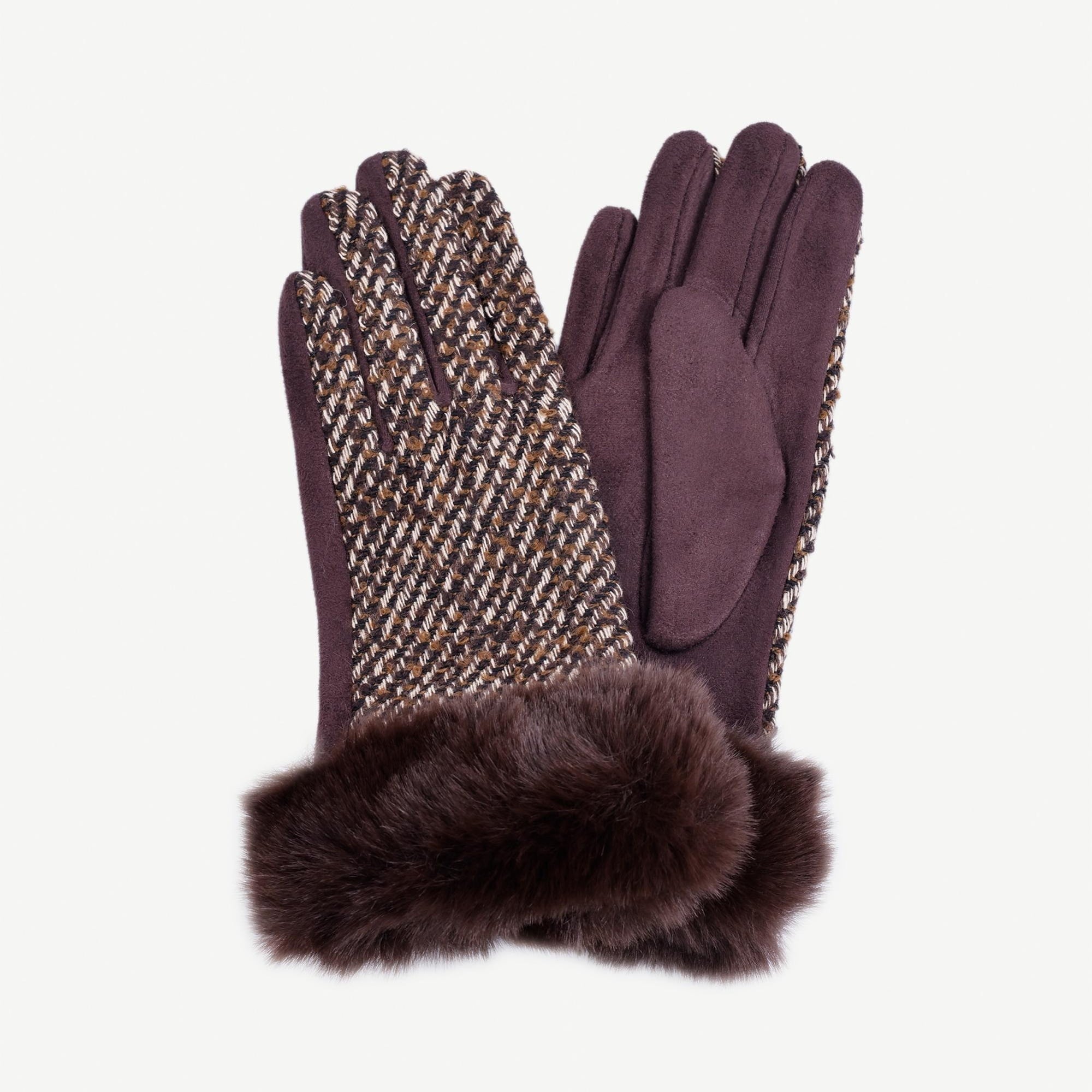 YARGICI Örgü Kumaşlı Bileği Kürklü Eldiven