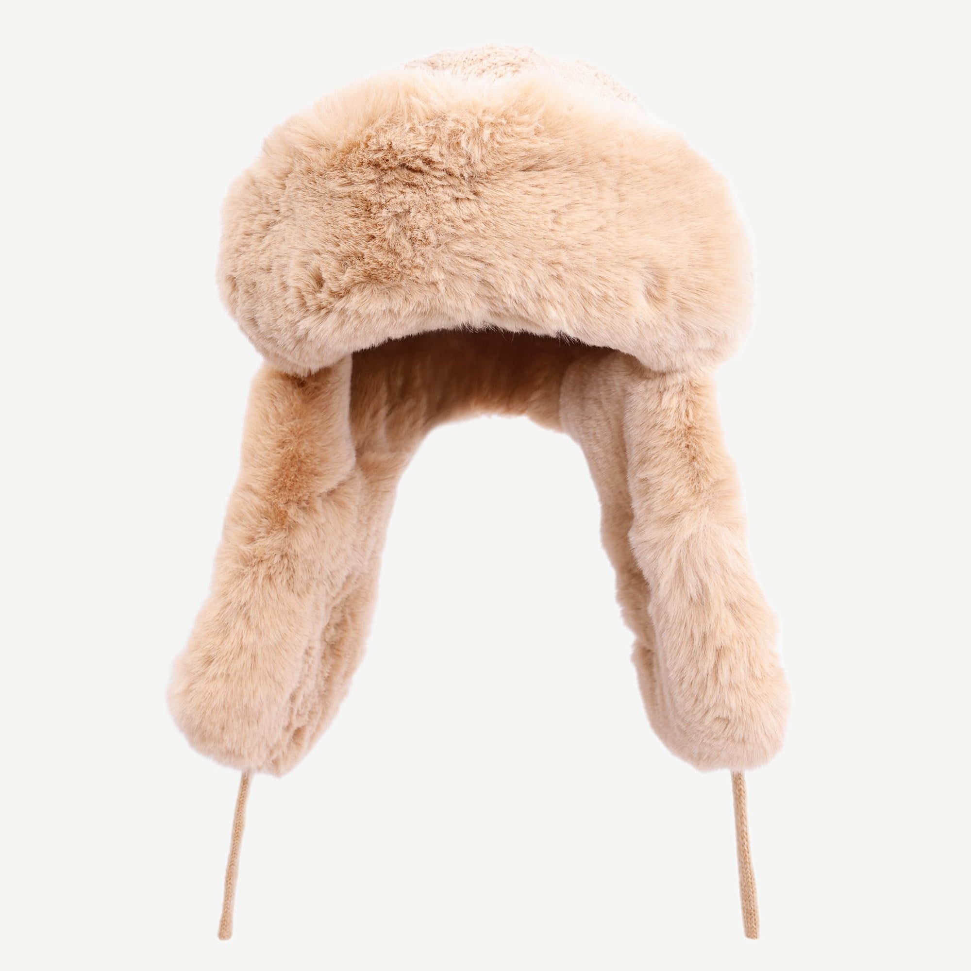 YARGICI Örgü Detaylı Kürklü Kar Şapkası