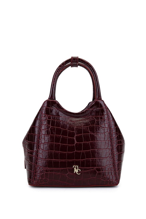  Tamer Tanca Kadın Suni Deri Bordo Kol Çantası