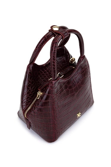  Tamer Tanca Kadın Suni Deri Bordo Kol Çantası