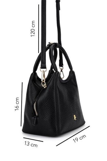  Tamer Tanca Kadın Suni Deri Siyah Floter Kol Çantası