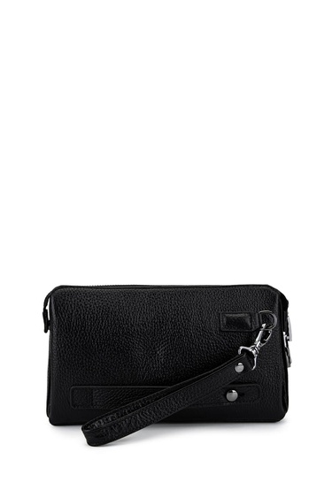  Tamer Tanca Erkek Hakiki Deri Siyah Floter El Çantası