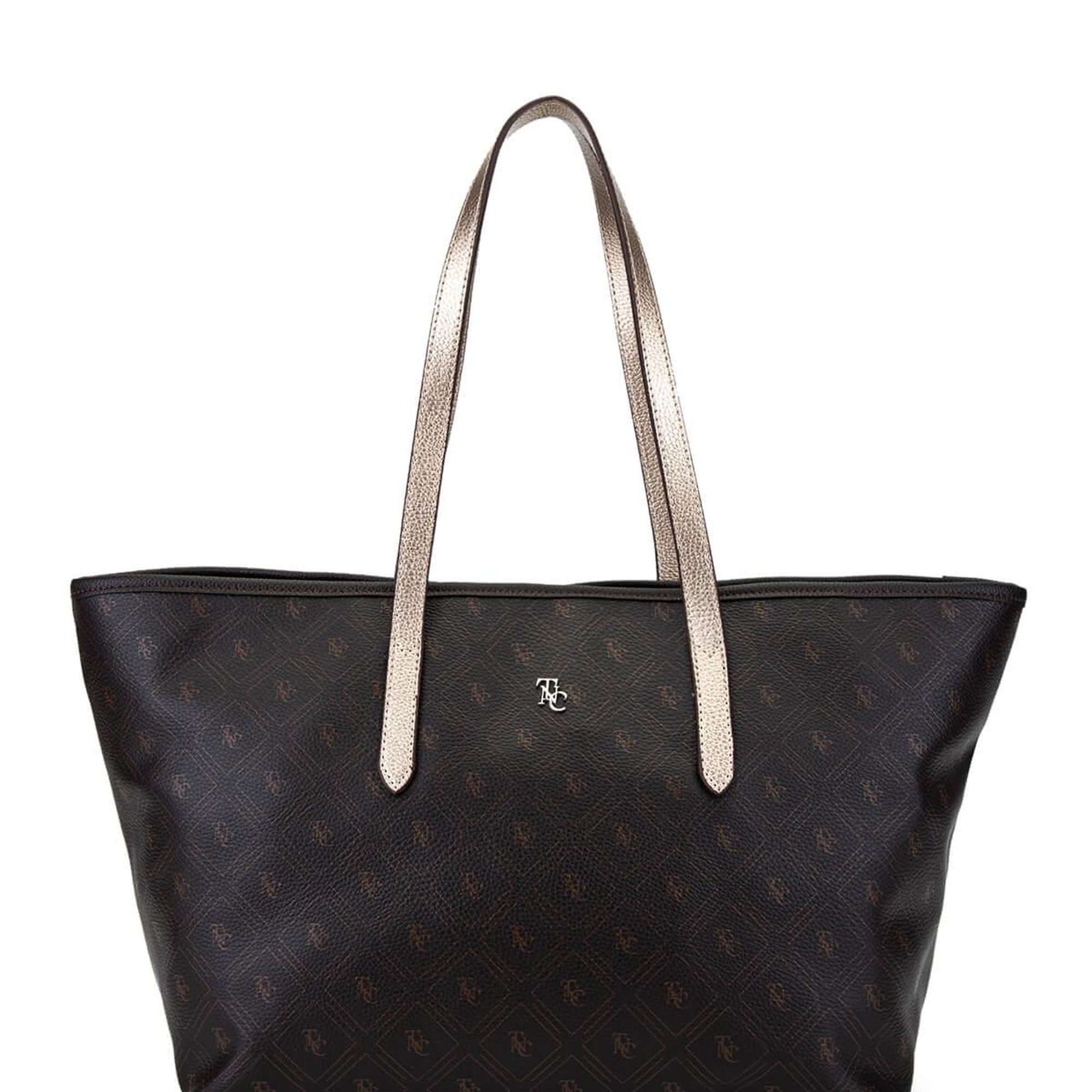 Tamer Tanca Kadın Suni Deri Kahverengi Desen Kol Çantası