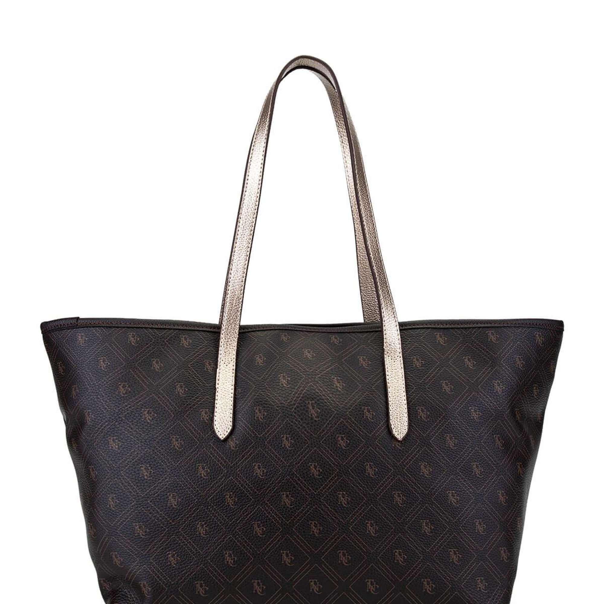 Tamer Tanca Kadın Suni Deri Kahverengi Desen Kol Çantası