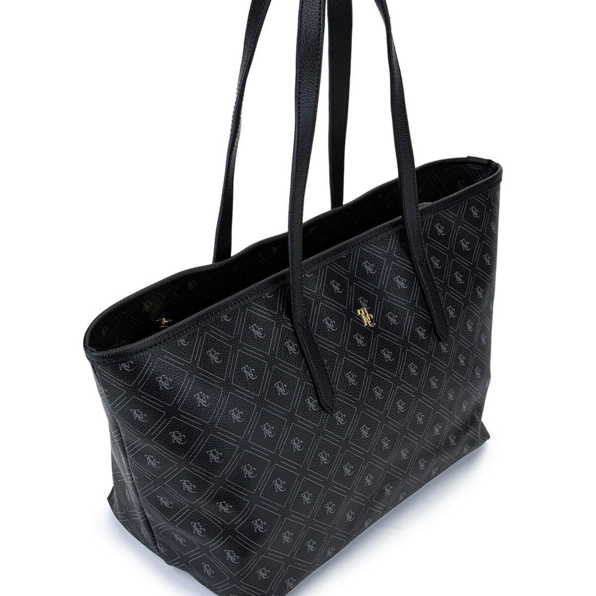 Tamer Tanca Kadın Suni Deri Siyah Desen Kol Çantası