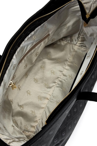  Tamer Tanca Kadın Suni Deri Siyah Desen Kol Çantası