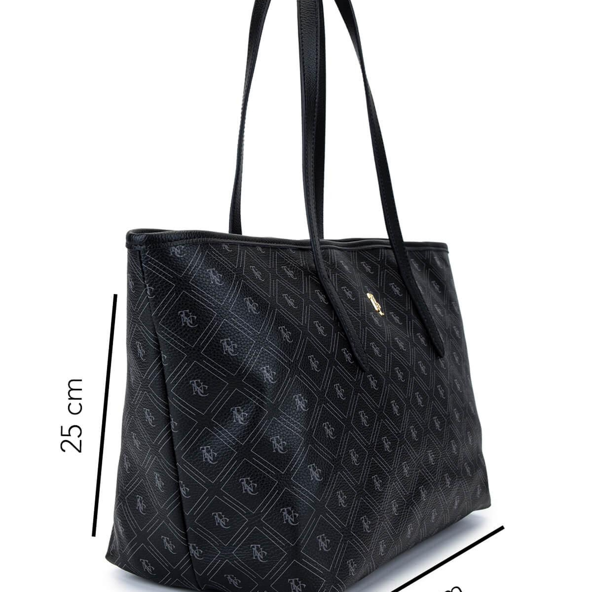 Tamer Tanca Kadın Suni Deri Siyah Desen Kol Çantası