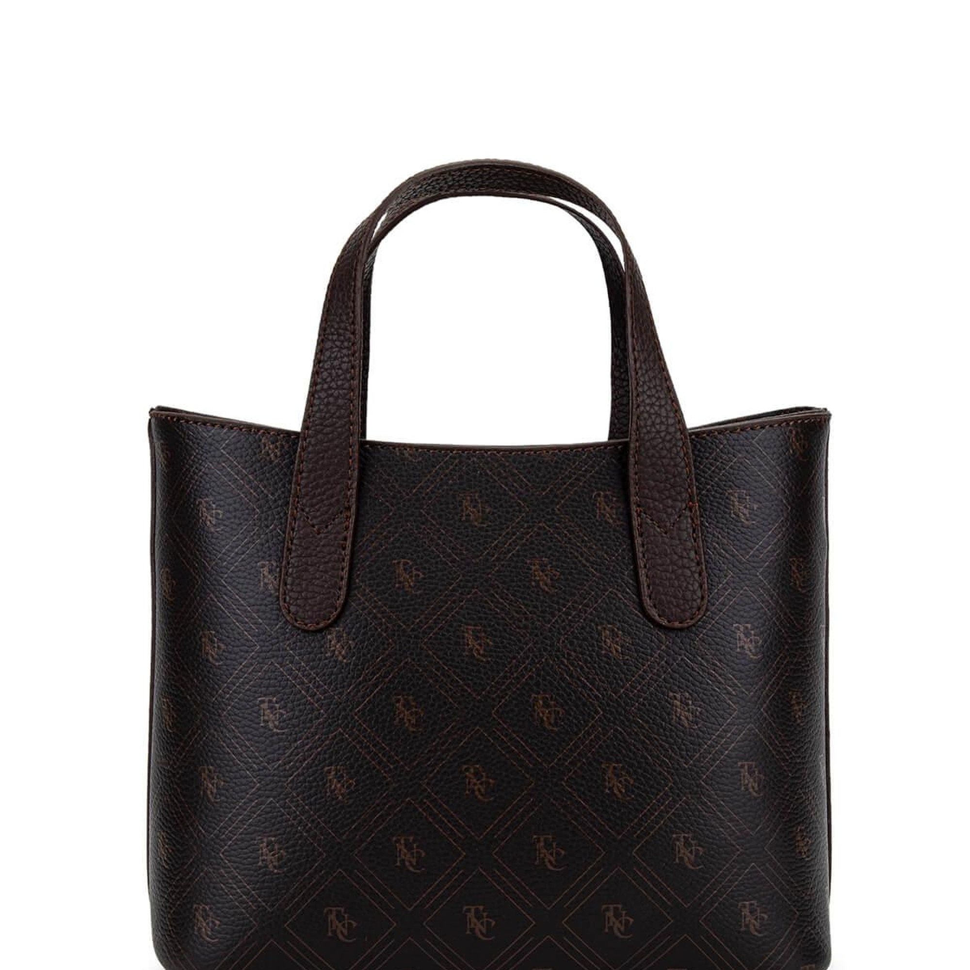 Tamer Tanca Kadın Suni Deri Kahverengi Desen El Çantası